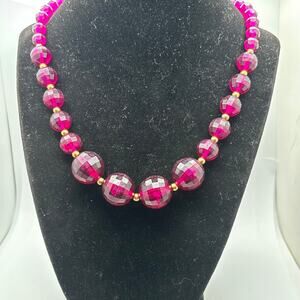 Gold & Purple Beaded Necklace